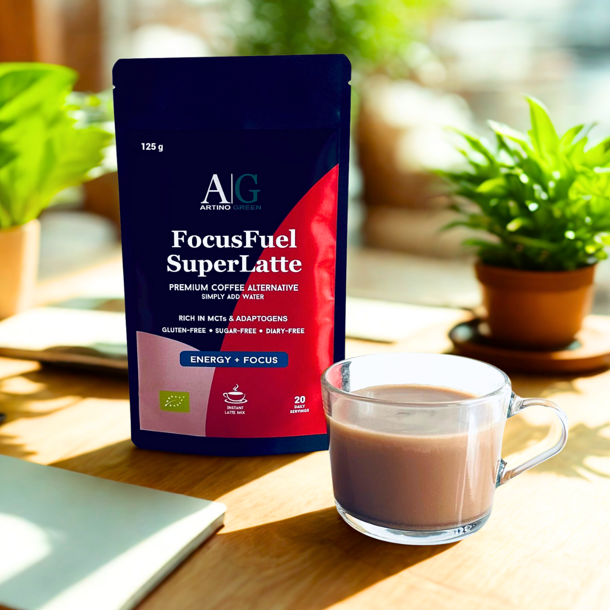 FOCUSFUEL SUPERLATTE – Premium Organic Coffee Alternative with Adaptogens (125 g)