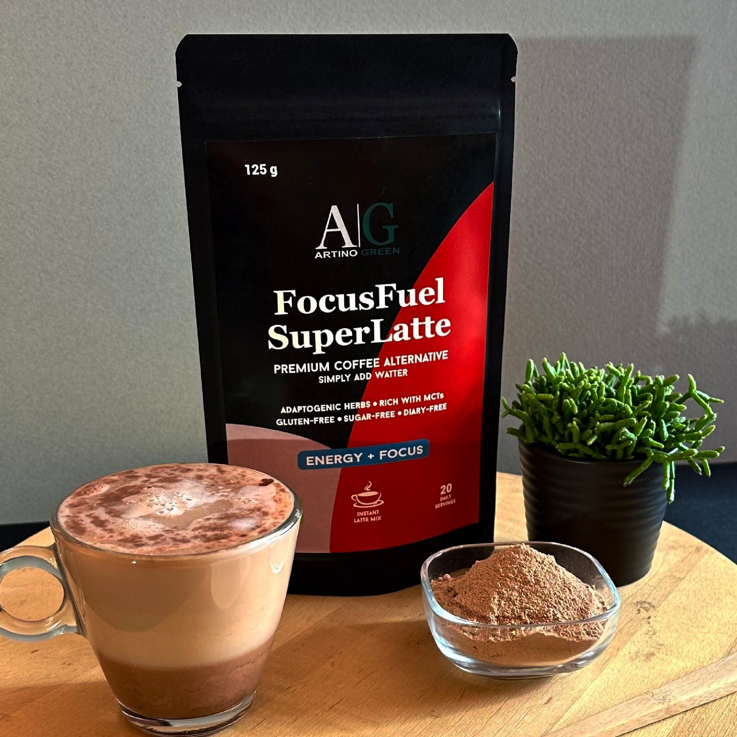 FOCUSFUEL SUPERLATTE – Premium Organic Coffee Alternative with Adaptogens (125 g)