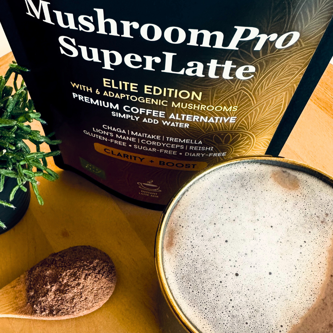 MUSHROOMPRO SuperLatte – Elite Organic Coffee Alternative with 6 Functional Mushrooms (125 g)
