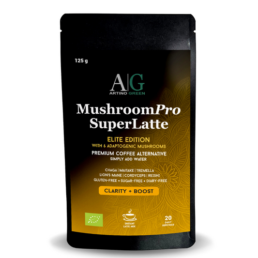 MUSHROOMPRO SuperLatte – Elite Organic Coffee Alternative with 6 Functional Mushrooms (125 g)