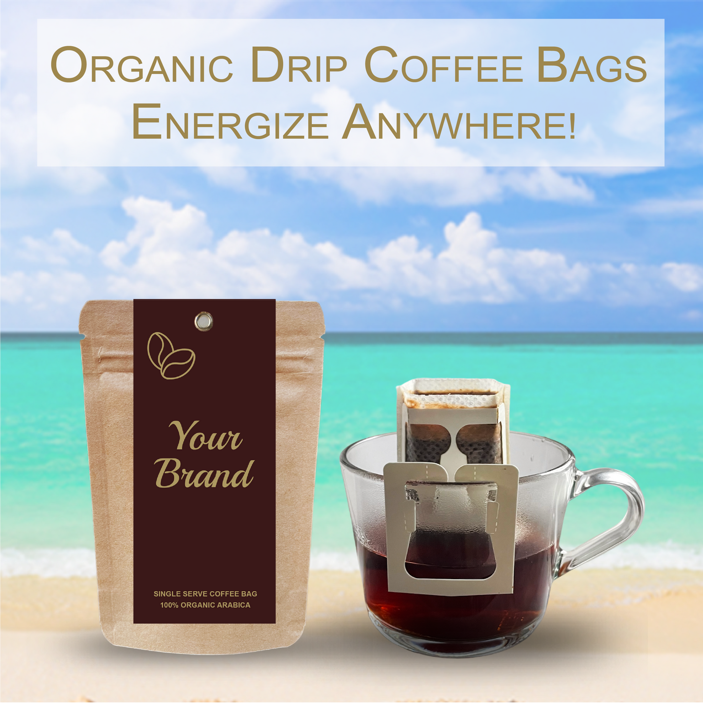 PERSONALIZED DRIP COFFEE FILTER BAGS (200 Pcs PACK)