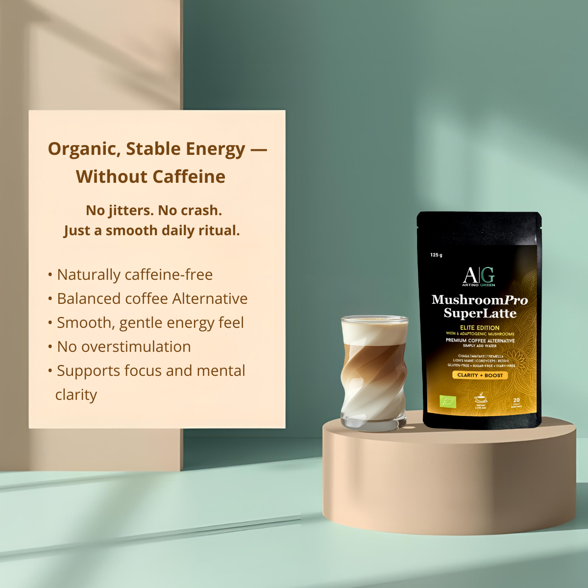 MUSHROOMPRO SuperLatte – Elite Organic Mushroom Coffee Alternative (125 g)