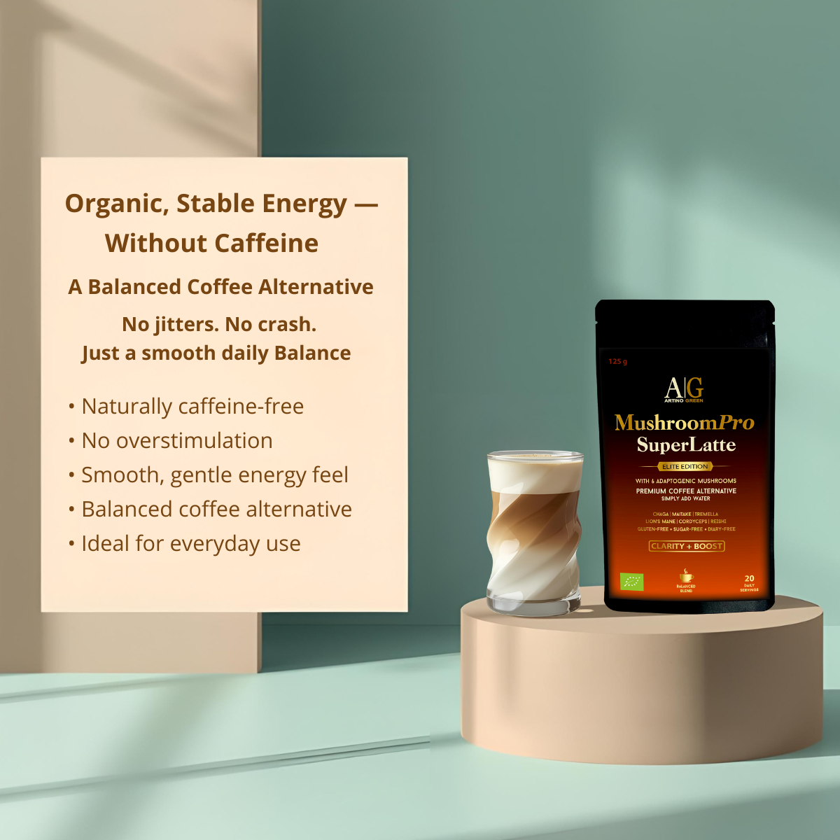 MUSHROOMPRO SuperLatte – Elite Organic Mushroom Coffee Alternative (125 g)