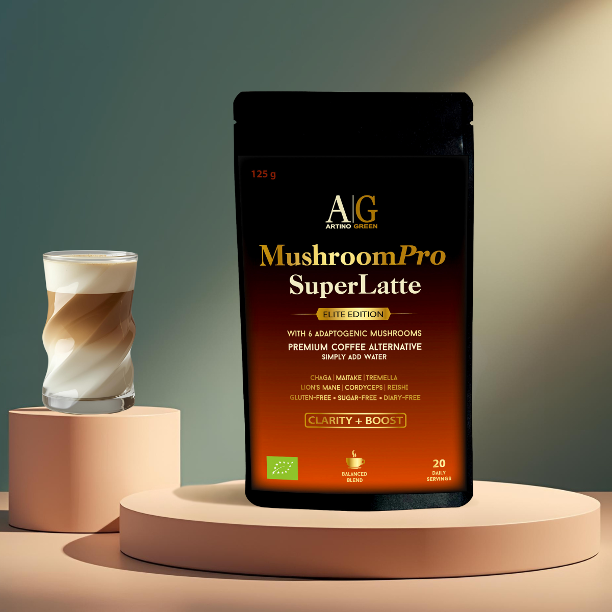 MUSHROOMPRO SuperLatte – Elite Organic Mushroom Coffee Alternative (125 g)