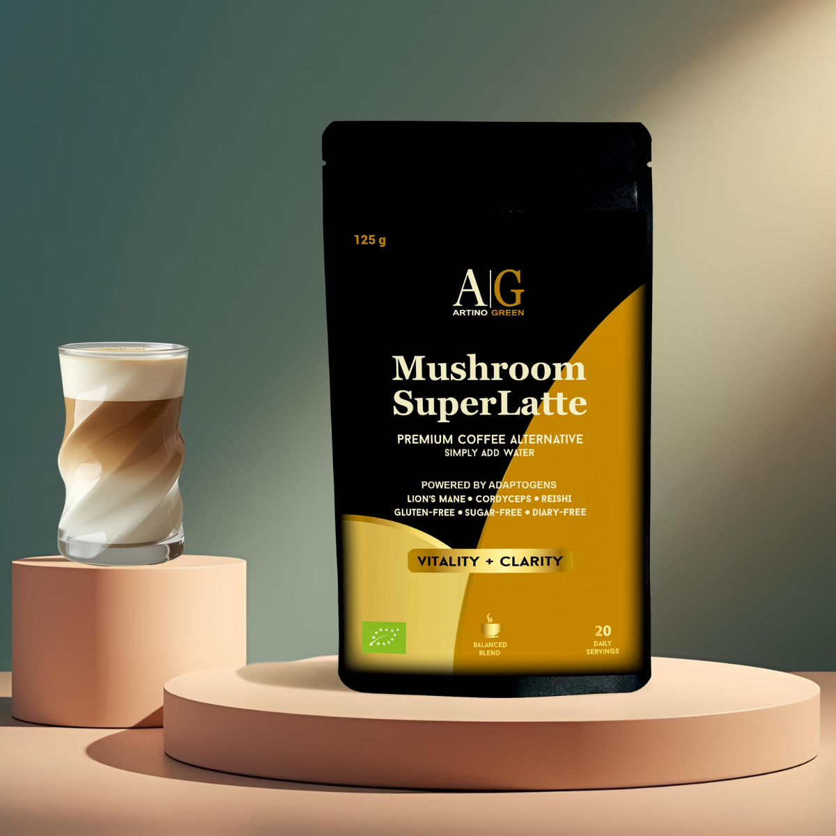 MUSHROOM SUPERLATTE – Premium Organic Coffee Alternative with Functional Mushrooms (125 g)